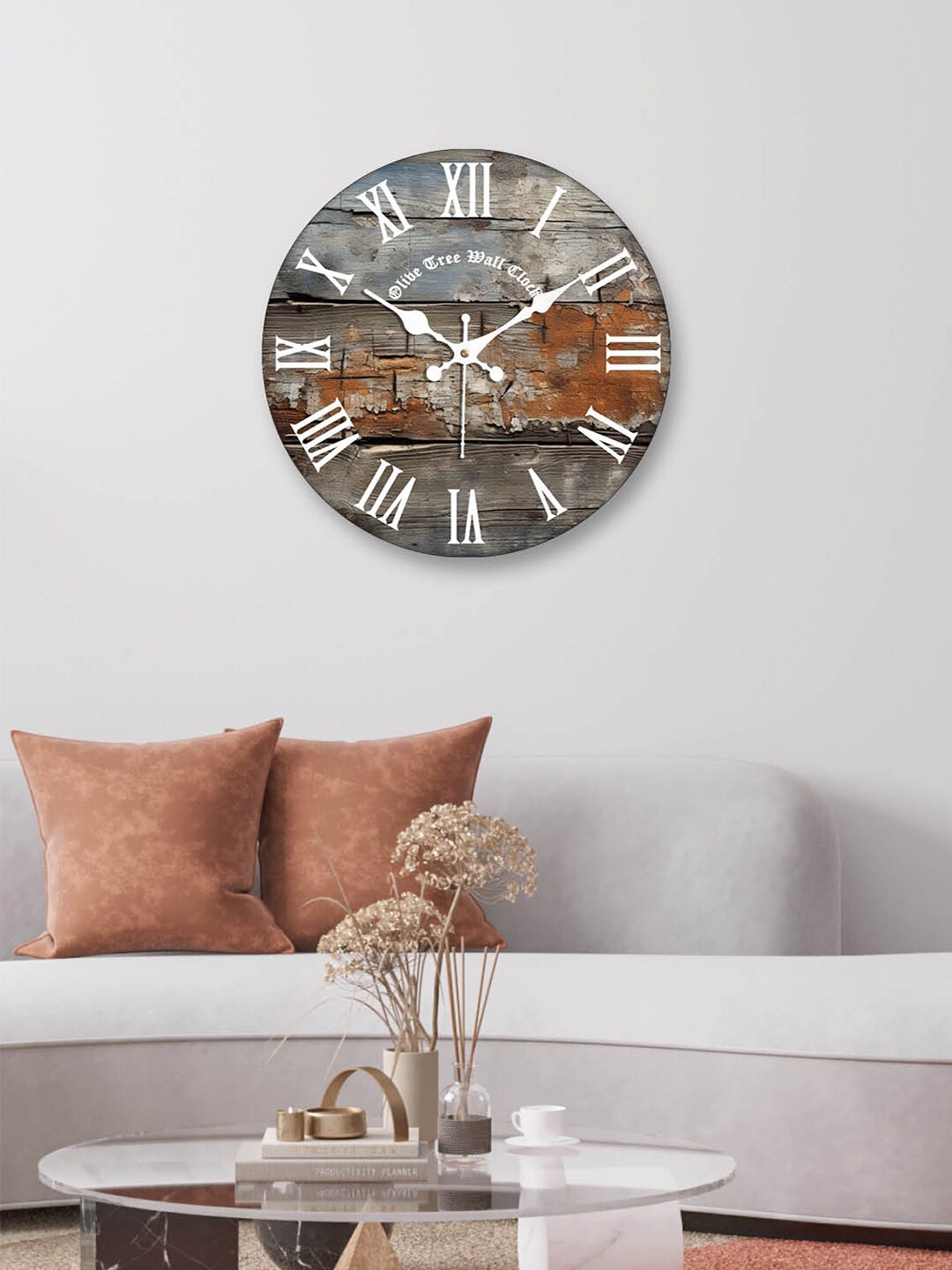 

OLIVE TREE Brown & Grey Printed Contemporary Wall Clock