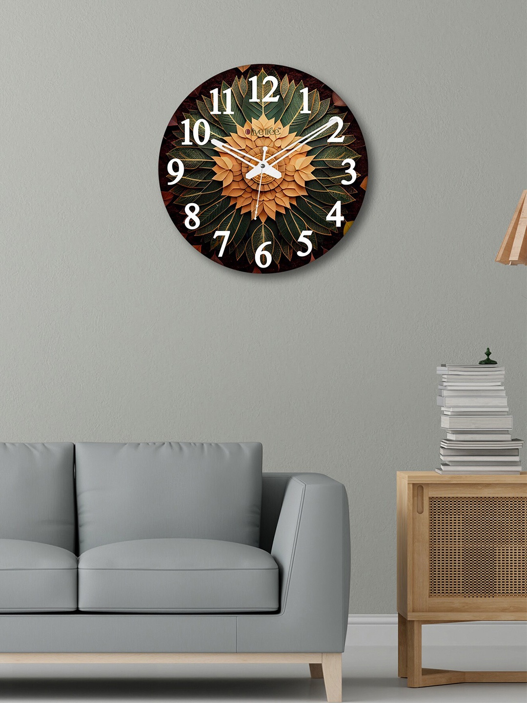 

OLIVE TREE Black & Brown Printed Contemporary Wall Clock