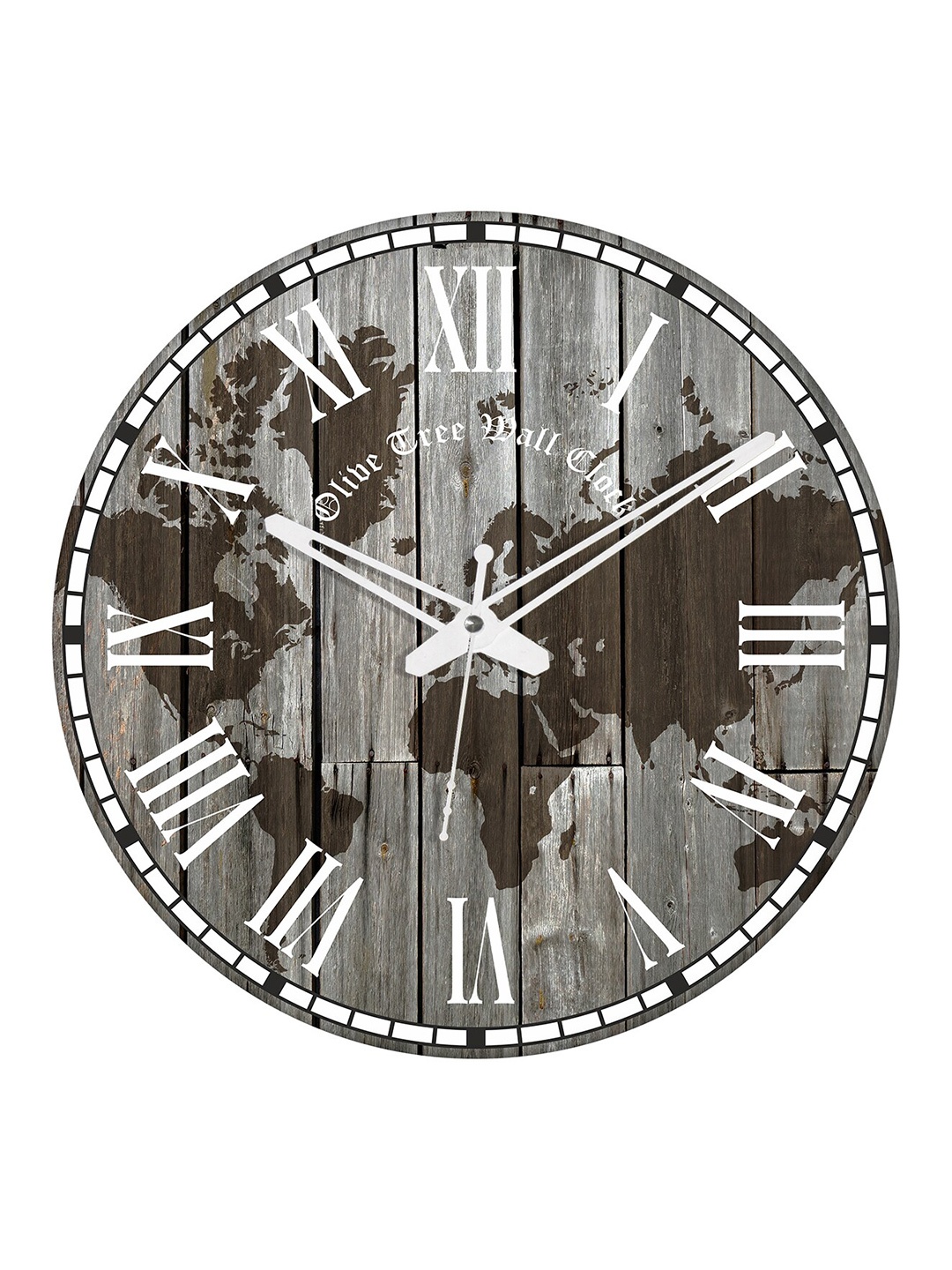 

OLIVE TREE Grey & White Printed Round Shape Contemporary Wall Clock