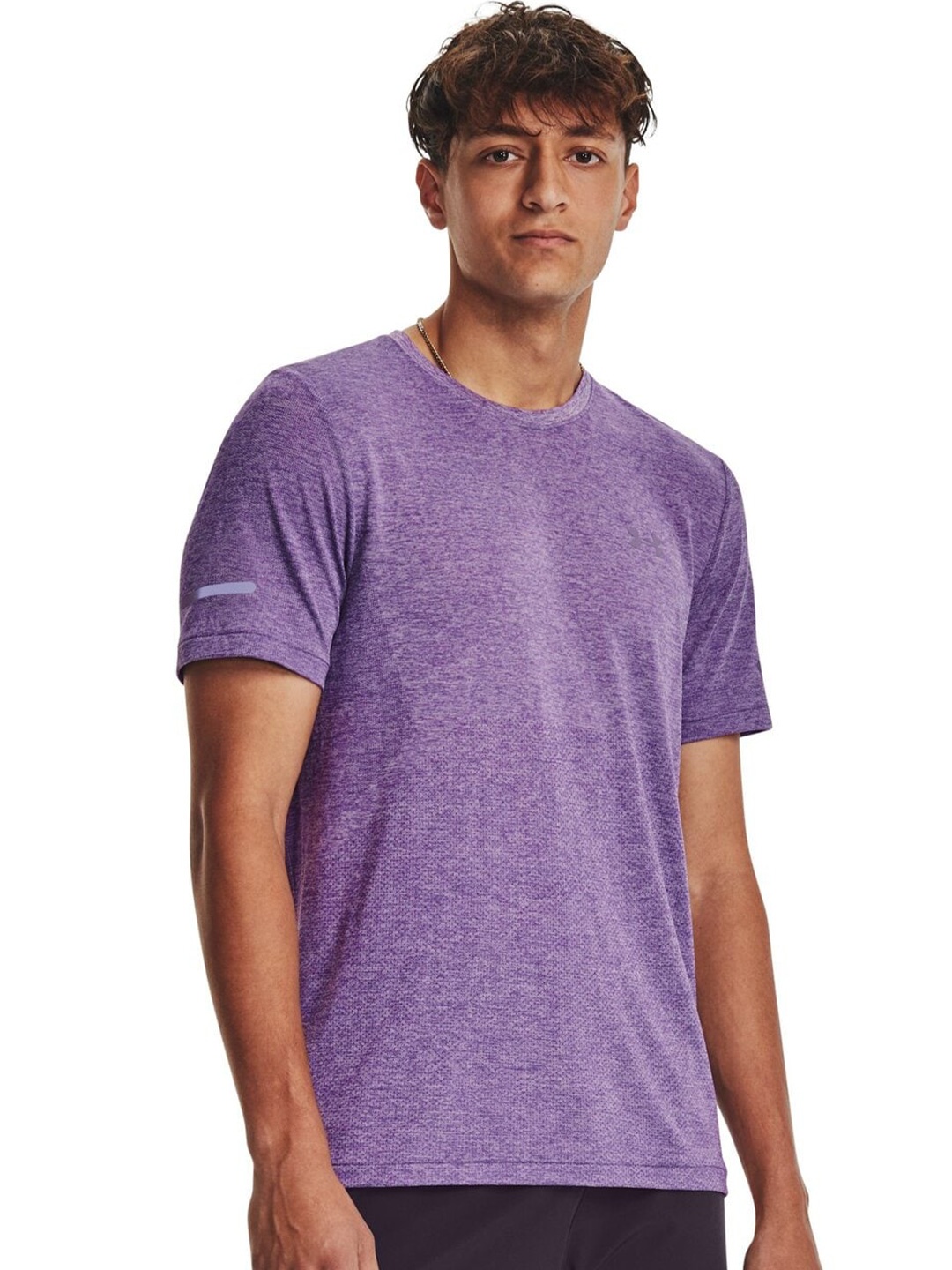 

UNDER ARMOUR Seamless Stride Short Sleeves Slim Fit T-Shirt, Purple