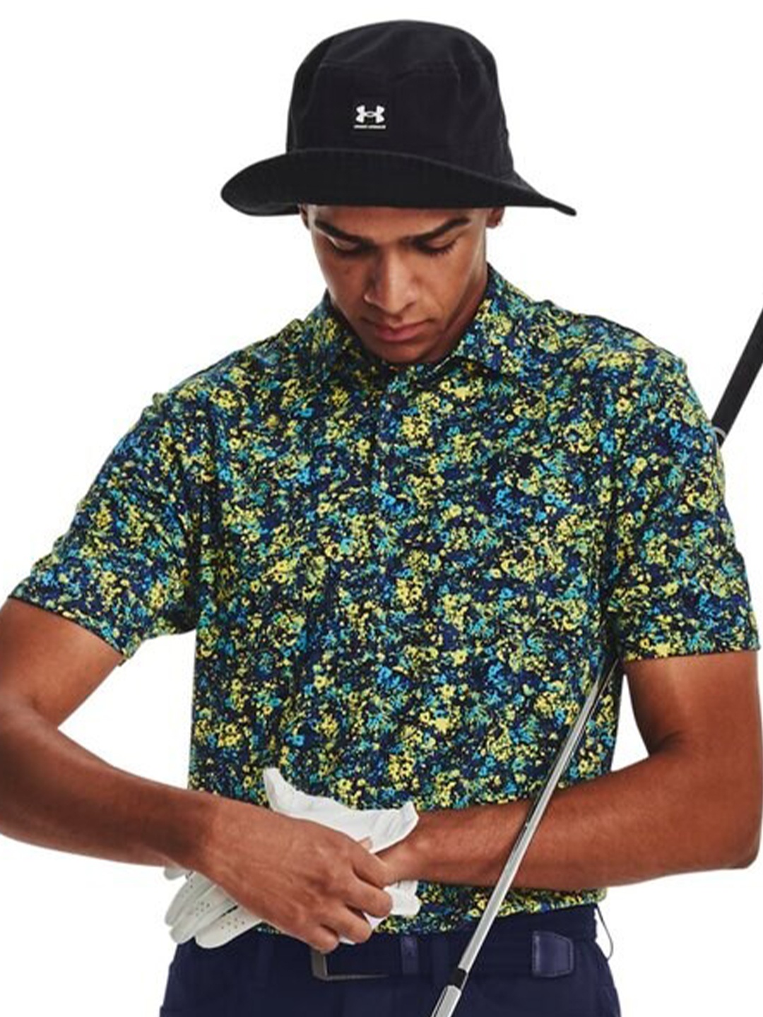 

UNDER ARMOUR Playoff 3.0 Abstract Printed Polo Collar T-Shirt, Blue