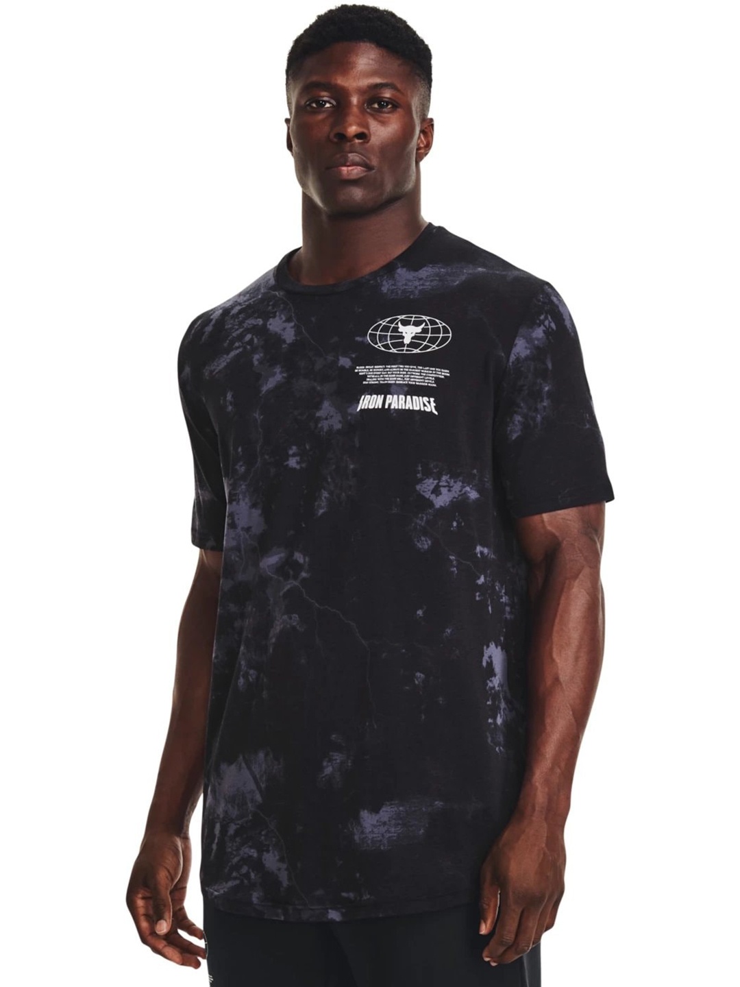 

UNDER ARMOUR Abstract Printed Project Rock Statement Short Sleeves Relaxed-Fit T-Shirt, Black