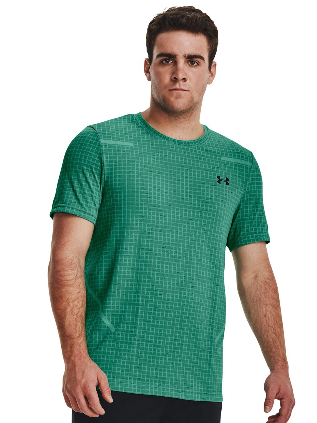 

UNDER ARMOUR Seamless Grid Graphic Printed Short Sleeves Tshirt, Green