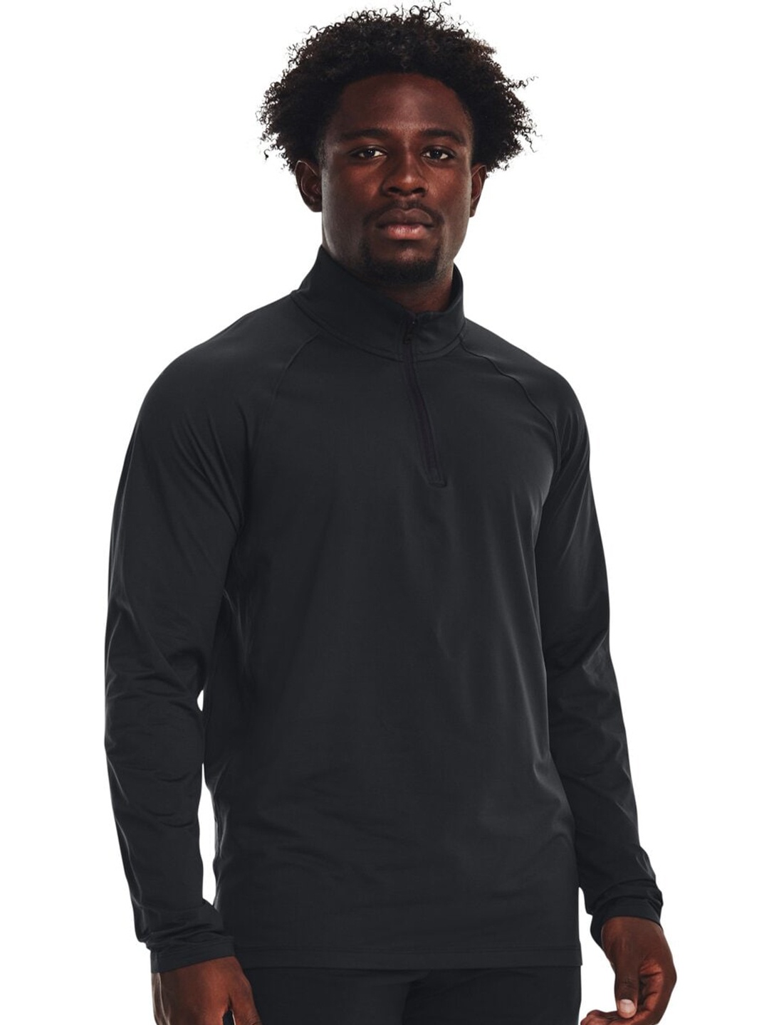 

UNDER ARMOUR Meridian Zip High Neck Long Sleeves Slim-Fit T-Shirt, Black