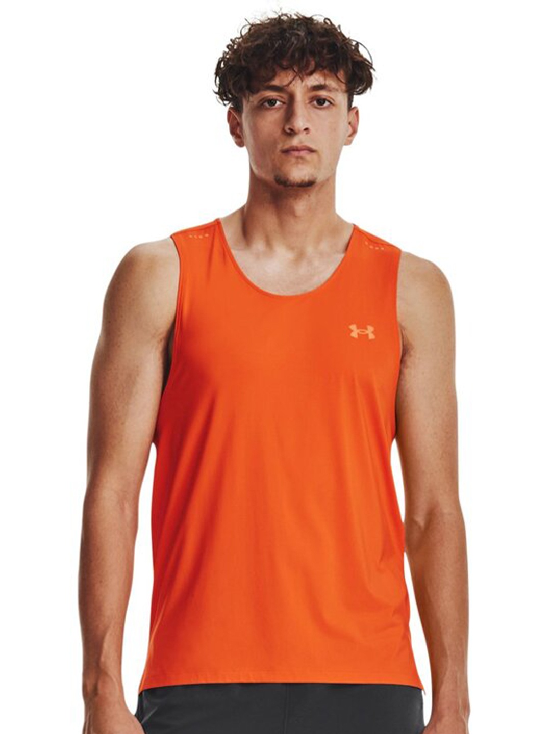 

UNDER ARMOUR Iso-Chill Laser Singlet Slim-Fit Round Neck Tshirt, Orange