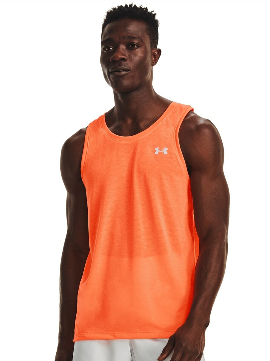 

UNDER ARMOUR Streaker Run Slim-Fit Sleeveless T-Shirt, Orange