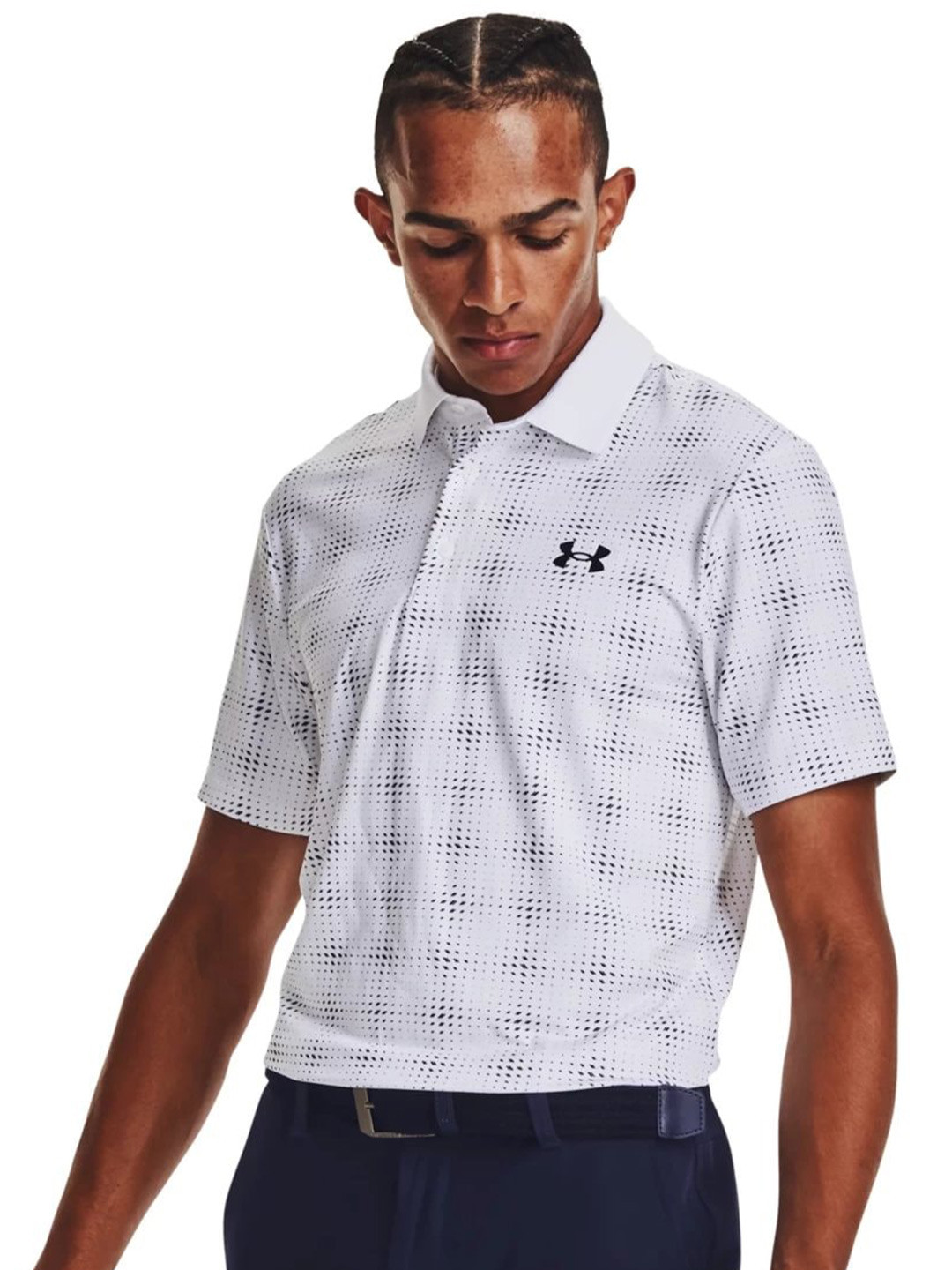 

UNDER ARMOUR Playoff 3.0 Printed Polo Collar T-Shirt, White