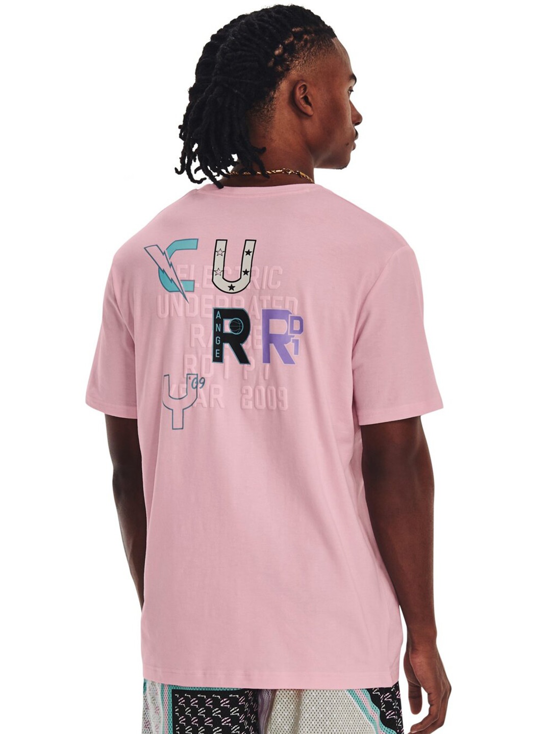 

UNDER ARMOUR Curry Animated Short Sleeved Cotton Tshirt, Pink