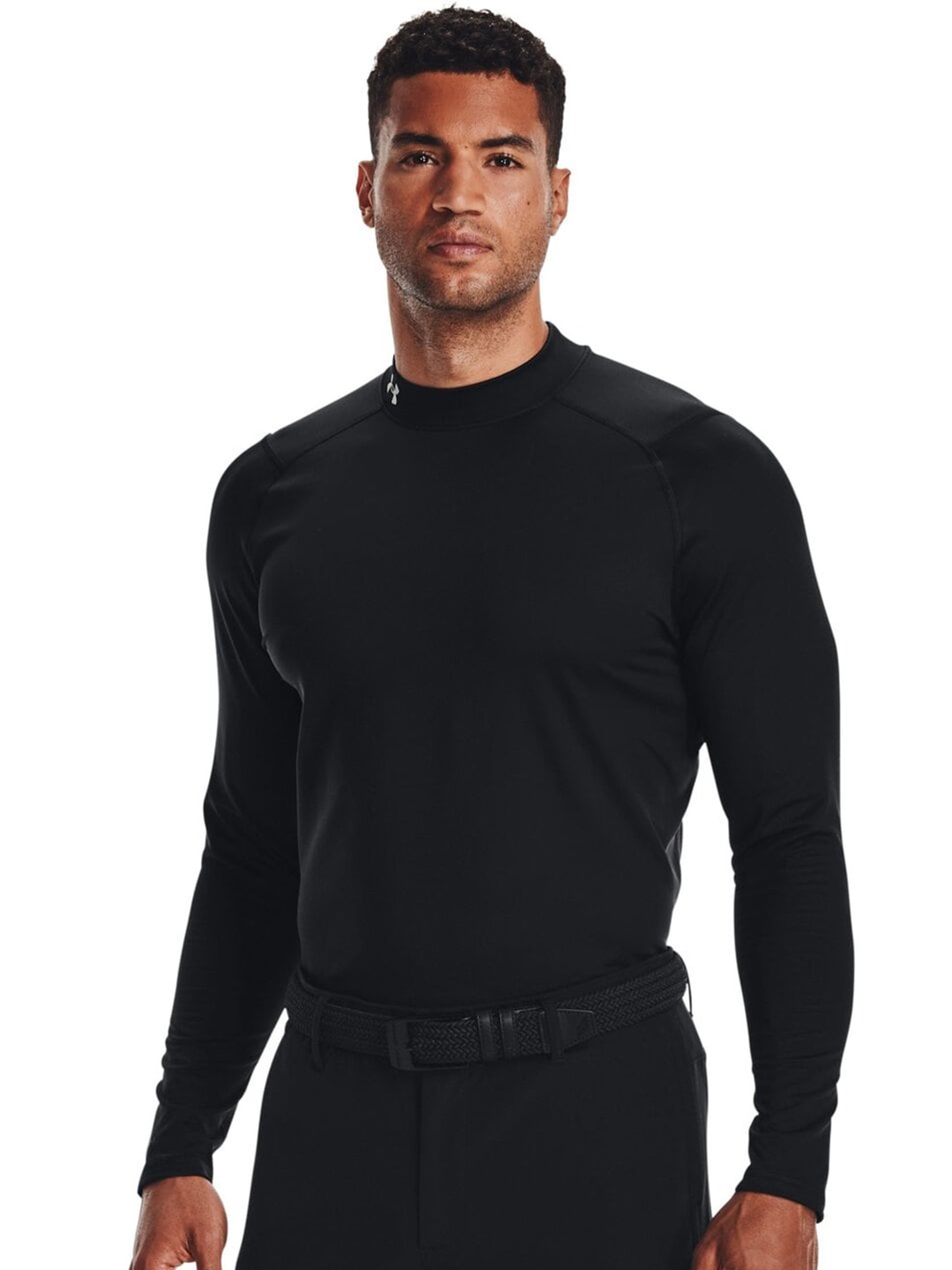 

UNDER ARMOUR Slim-Fit ColdGear Infrared Long Sleeves Golf Mock Neck T-Shirt, Black