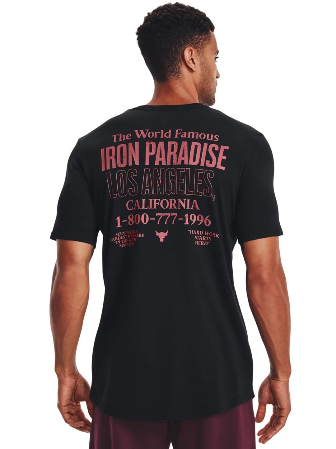 

UNDER ARMOUR Typographic Printed Project Rock 1800 Short Sleeves T-Shirt, Black