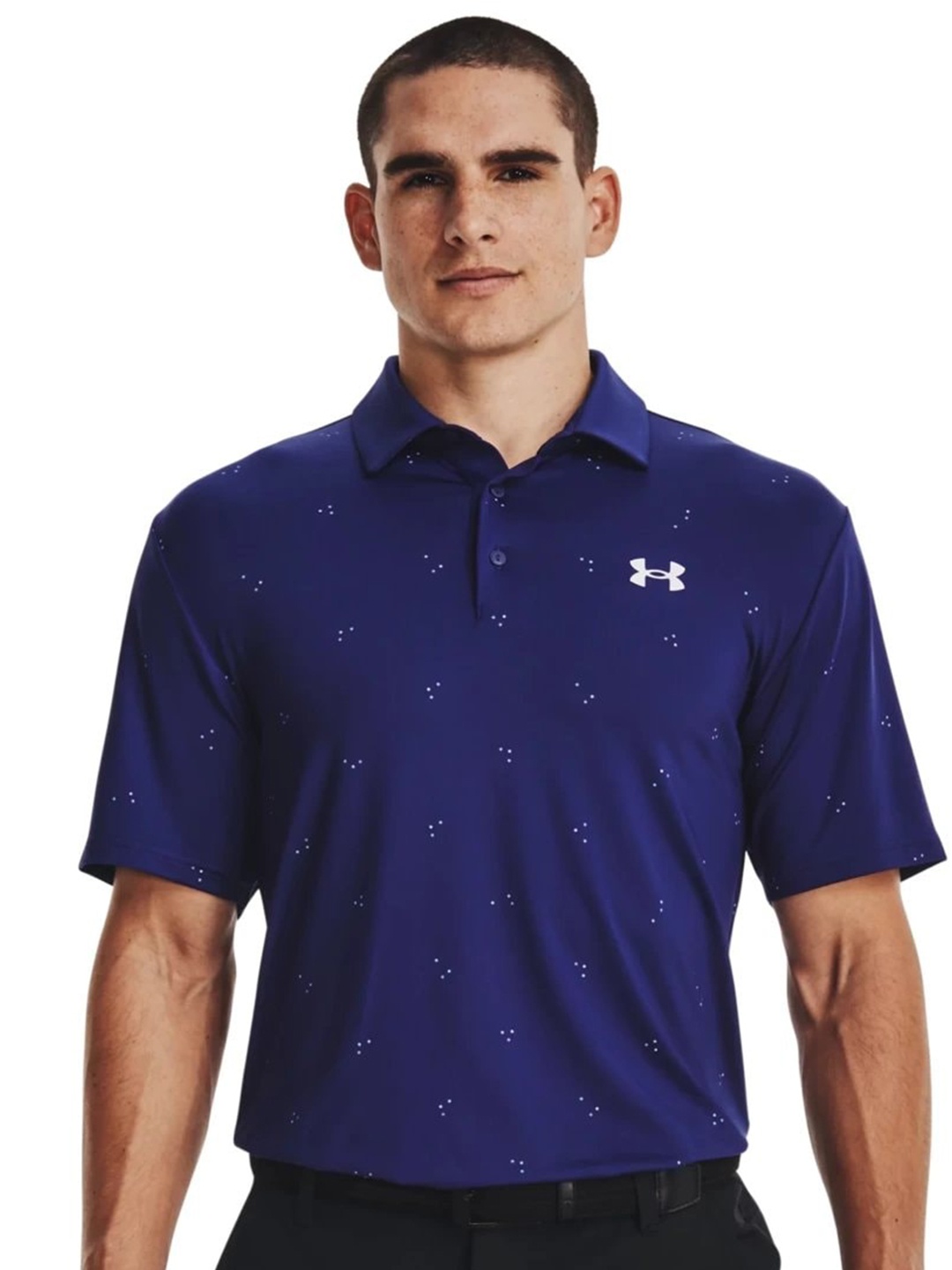 

UNDER ARMOUR Playoff 3.0 Printed Polo Collar Relaxed-Fit T-Shirt, Blue