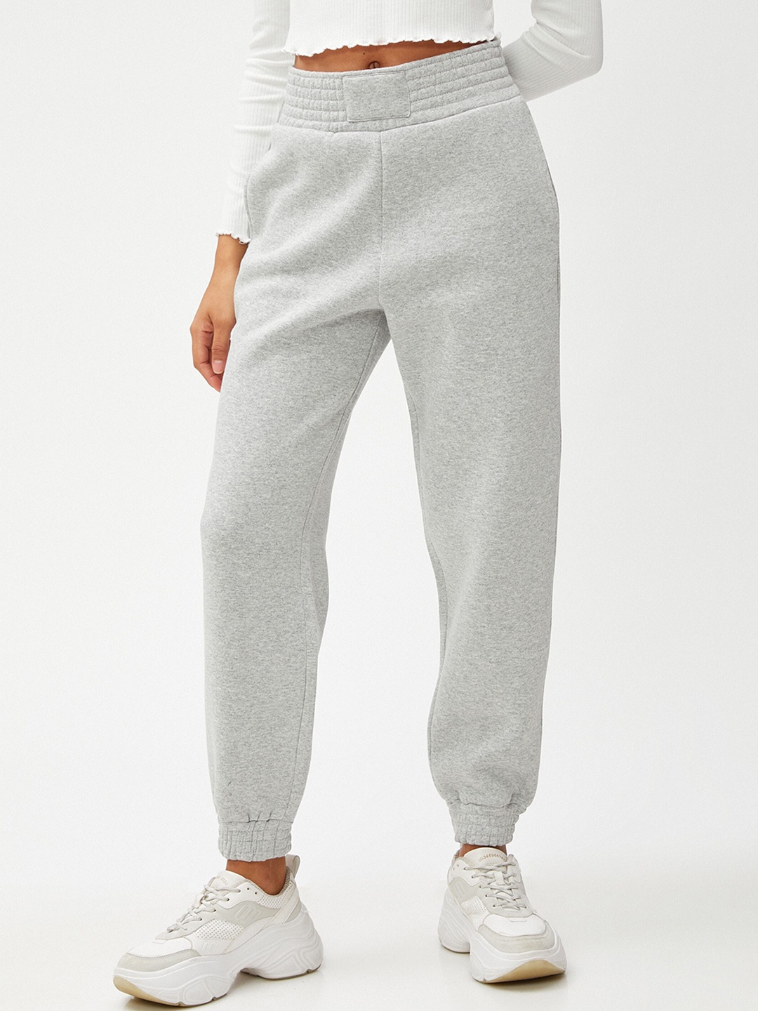 

Koton Women Mid Rise Joggers, Grey