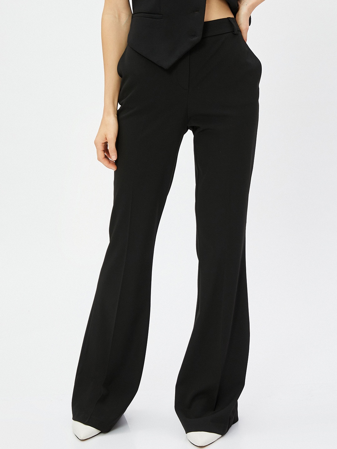 

Koton Women Mid-Rise Trousers, Black