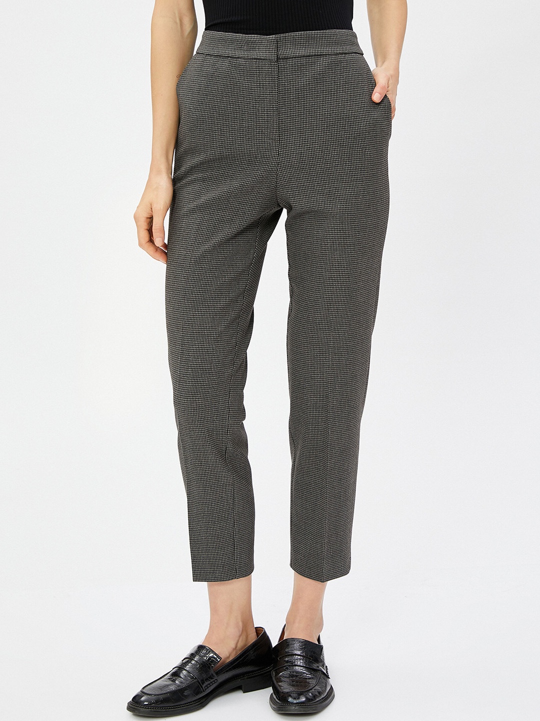 

Koton Women Mid-Rise Formal Trousers, Black