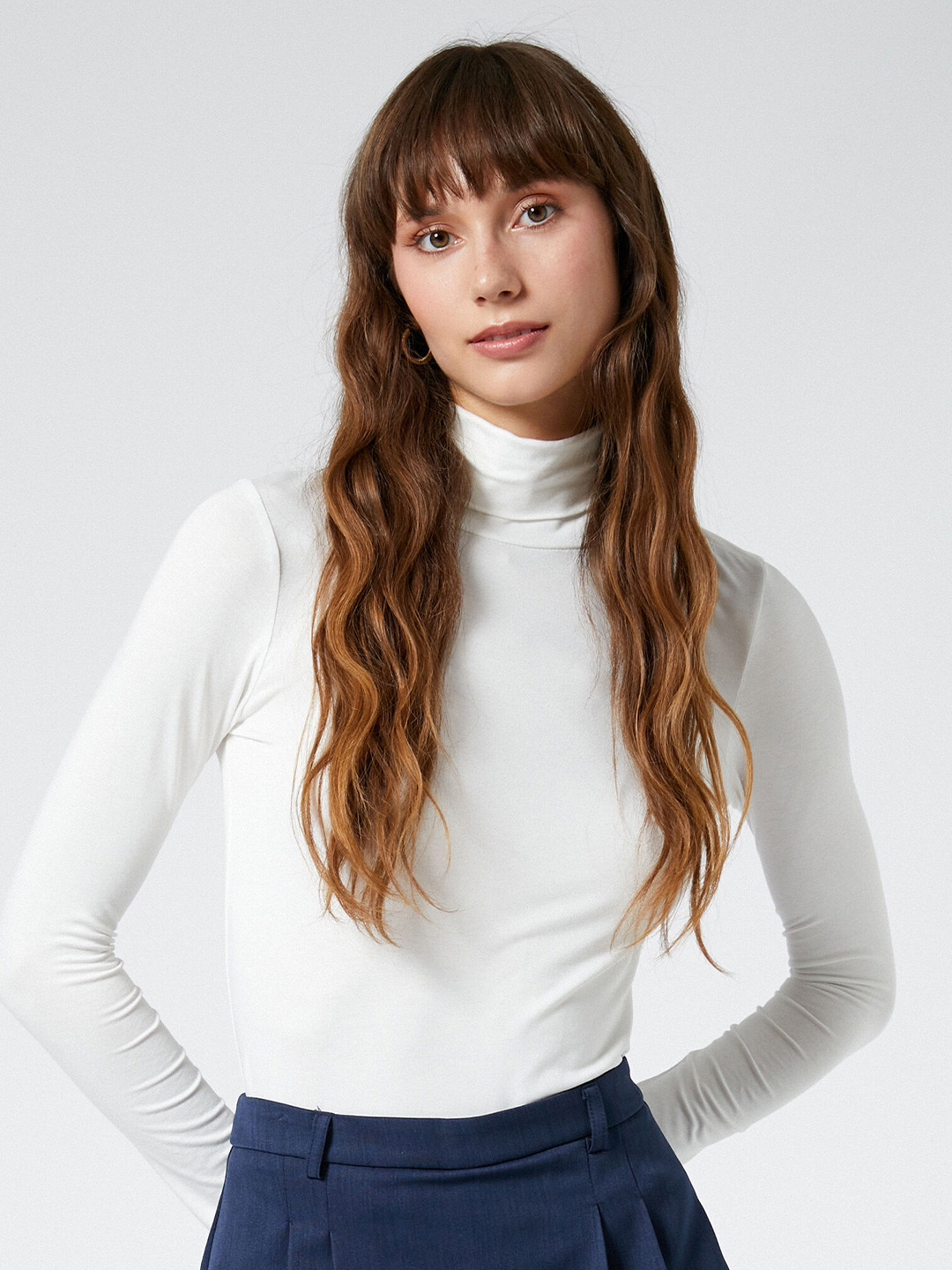 

Koton Turtle Neck Fitted Top, White