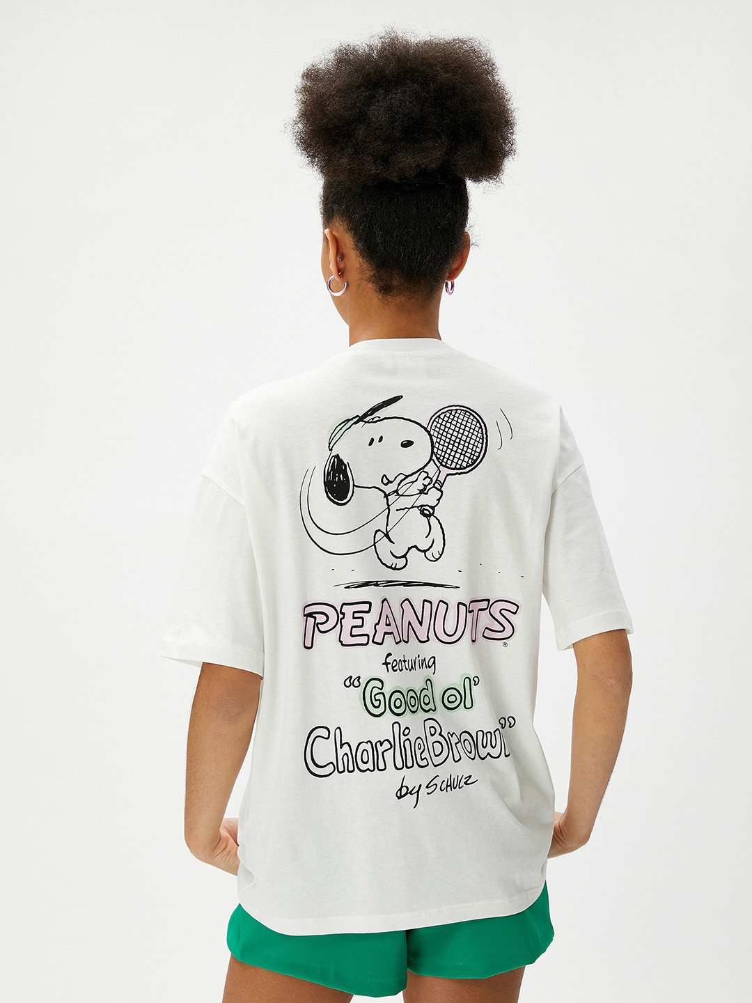 

Koton Humour and Comic Peanuts Graphic Printed Pure Cotton T-Shirt, White