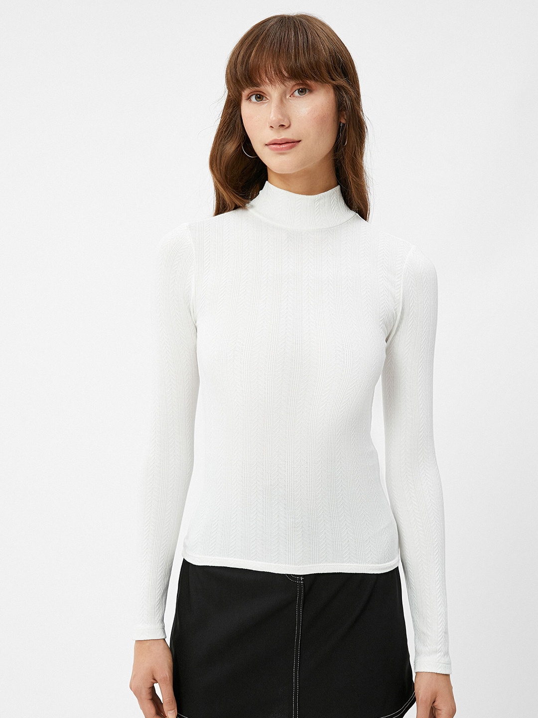

Koton High Neck Long Sleeves T-shirt, White