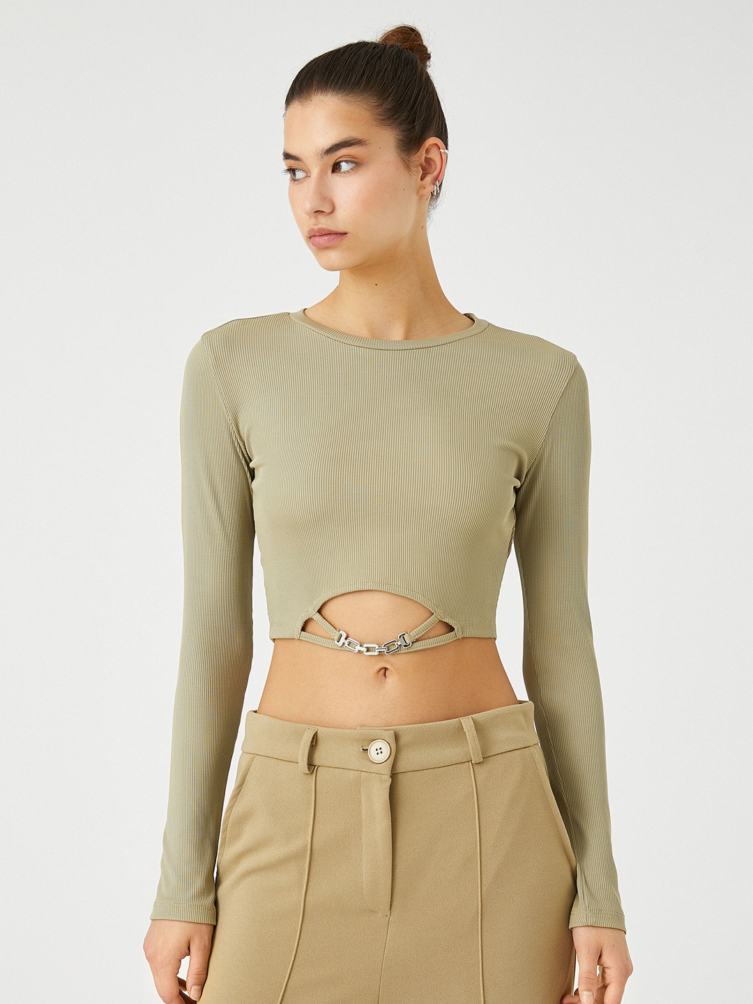 

Koton Women Pockets T-shirt, Beige