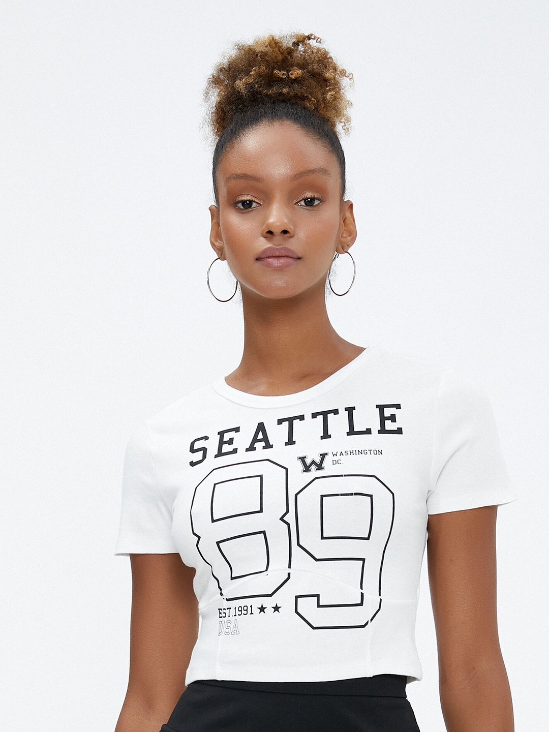 

Koton Typography Printed Round Neck T-shirt, White