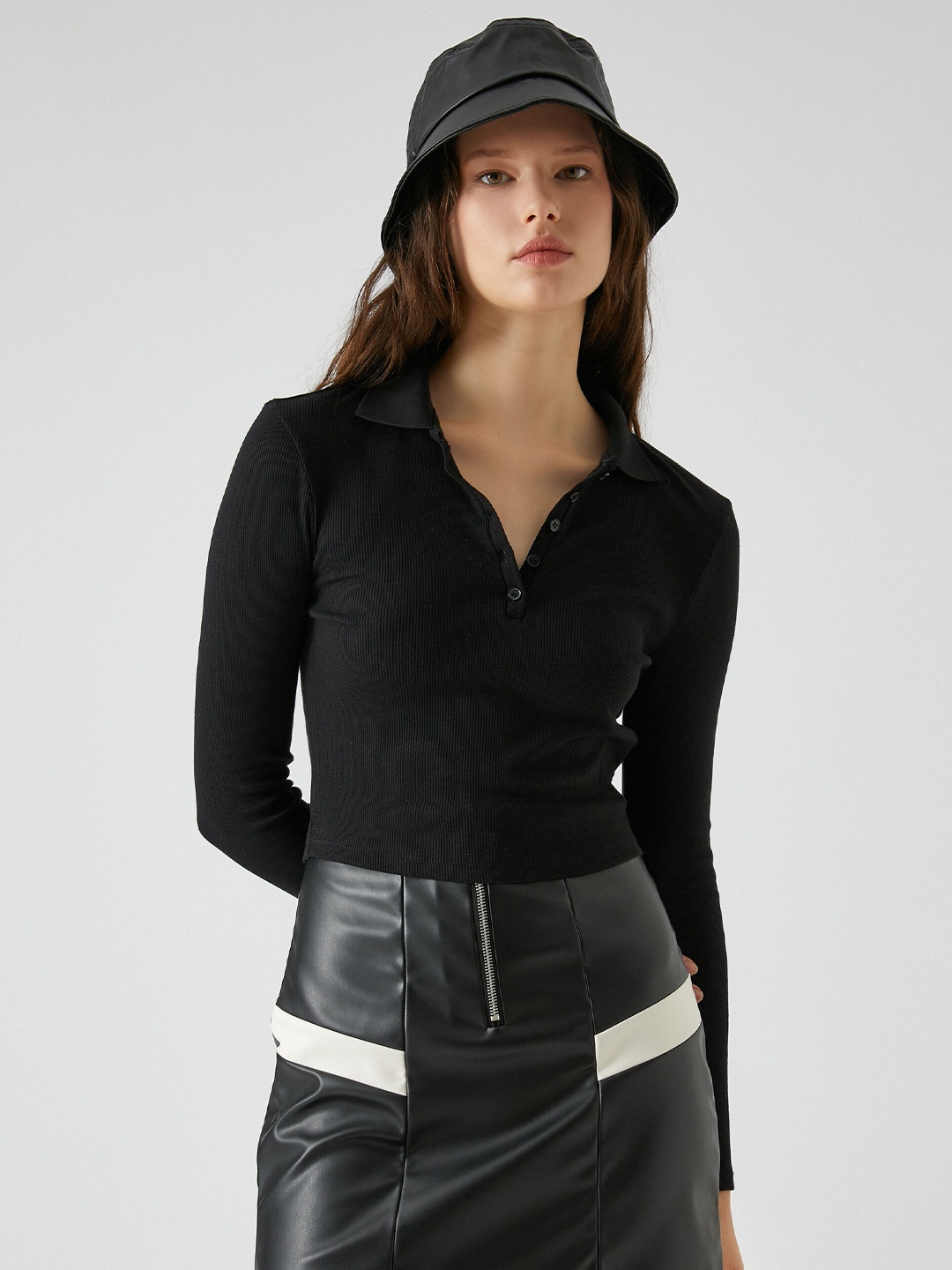 

Koton Polo Collar T-shirt, Black