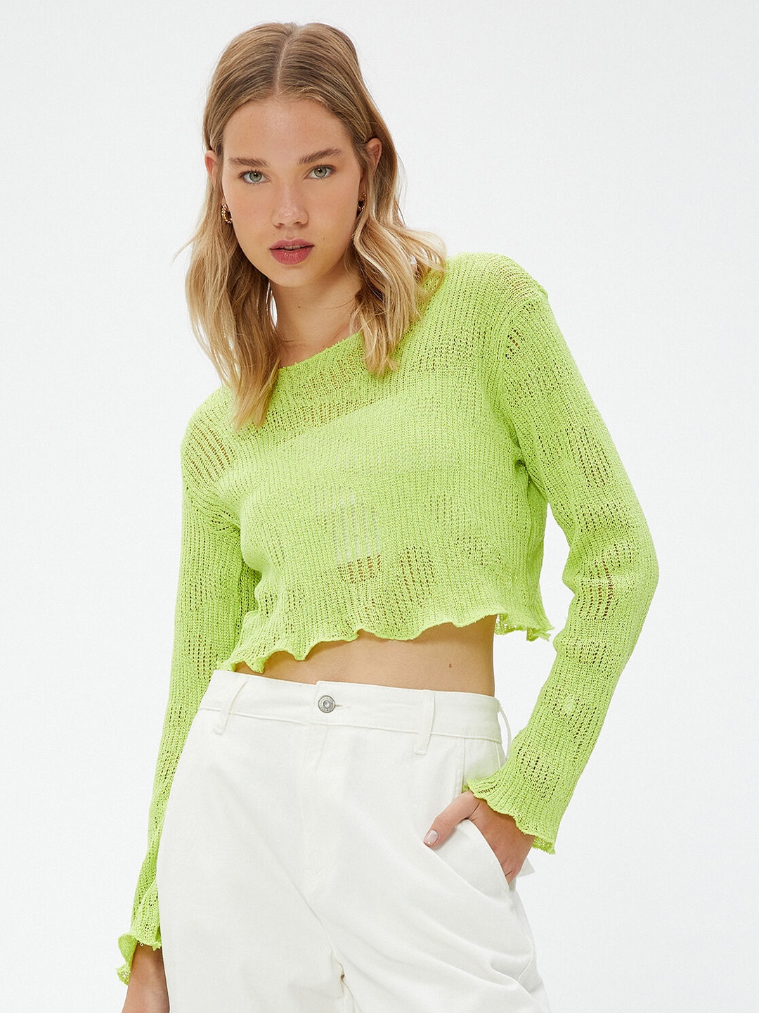 

Koton Sheer Cropped T-shirt, Na