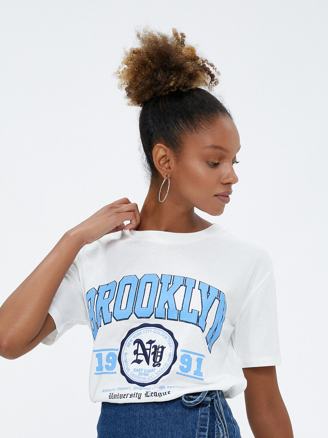 

Koton Typography Printed Pure Cotton T-shirt, White