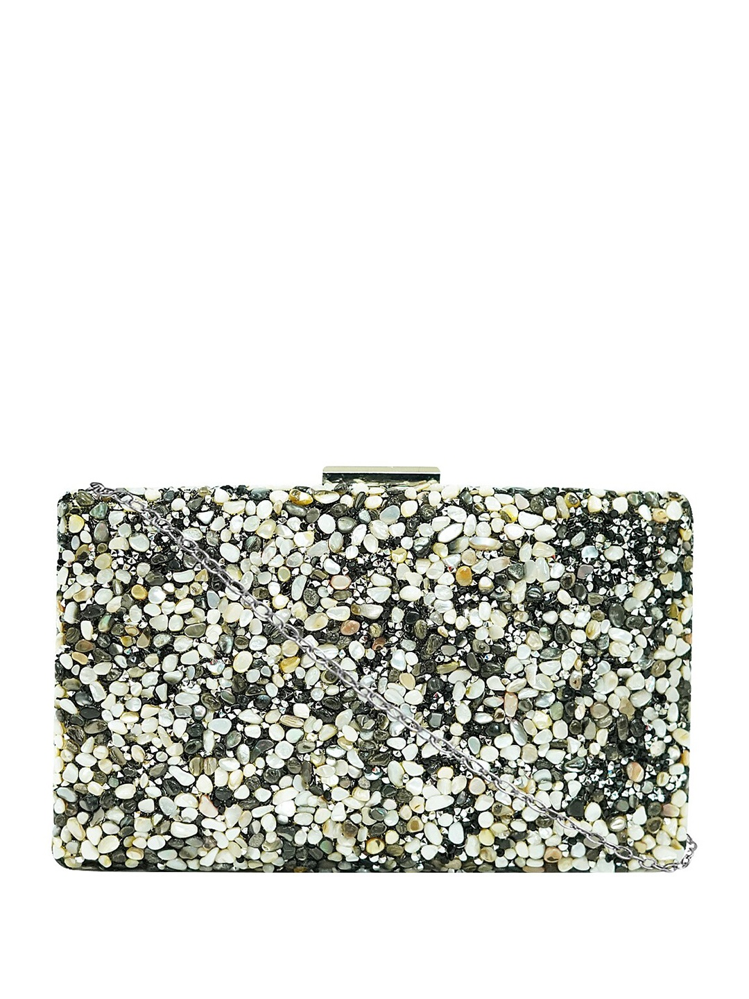 

HORRA Embellished Box Clutch, Black