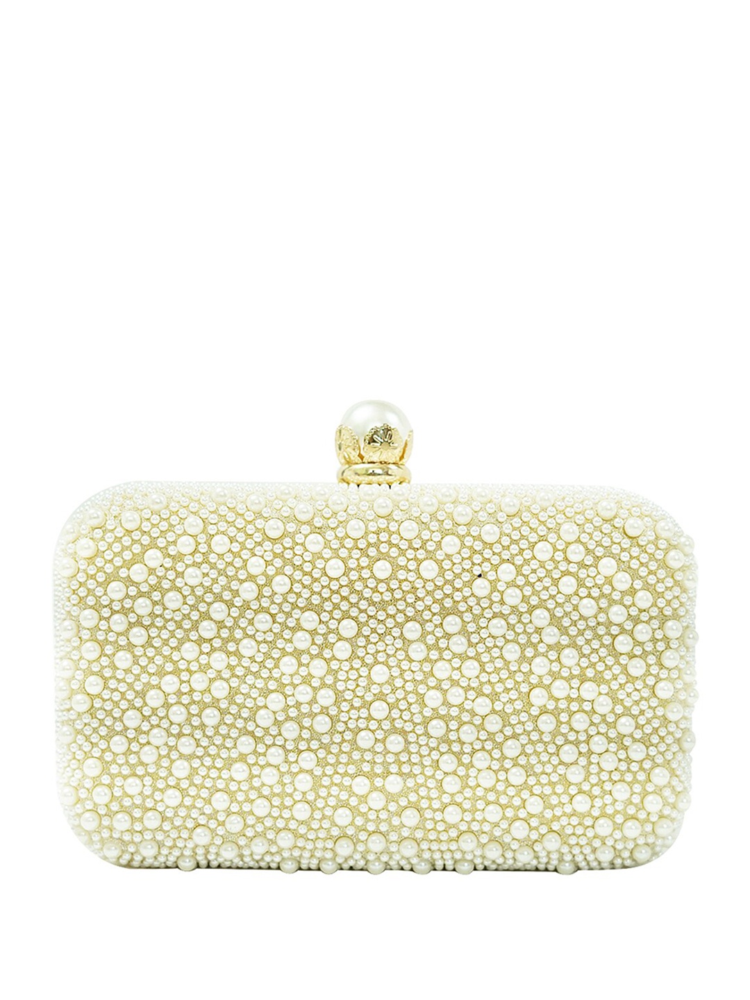 

HORRA Embellished Box Clutch, Cream