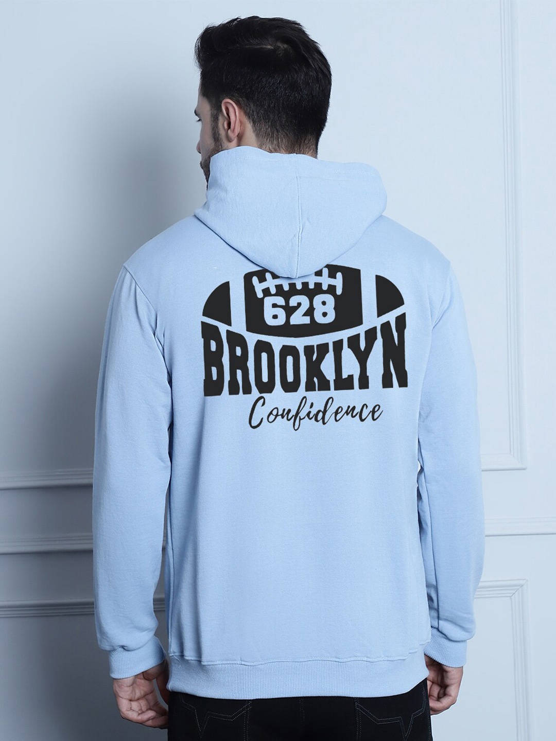 

The Modern Soul Typography Printed Hooded Fleece Pullover, Blue
