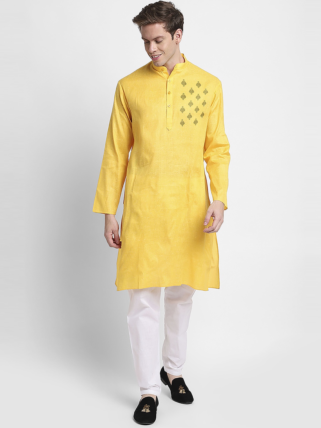 

DEVOILER Digital Printed Straight Kurta, Yellow
