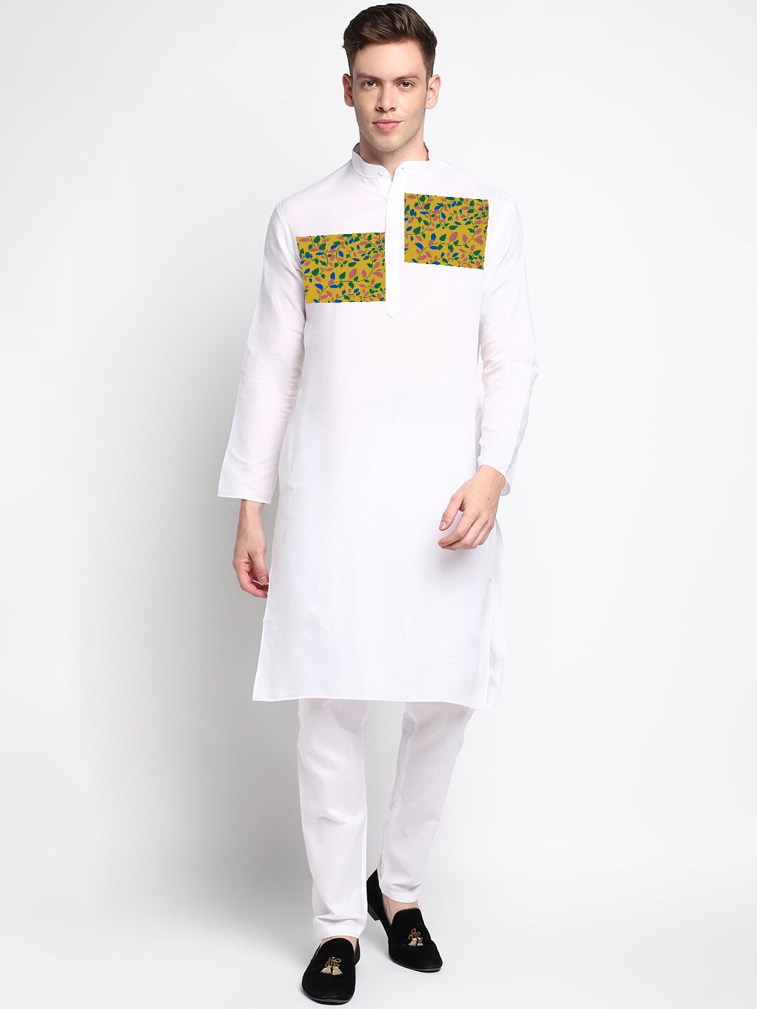 

DEVOILER Ethnic Motifs Printed Regular Kurta With Pyjama, White