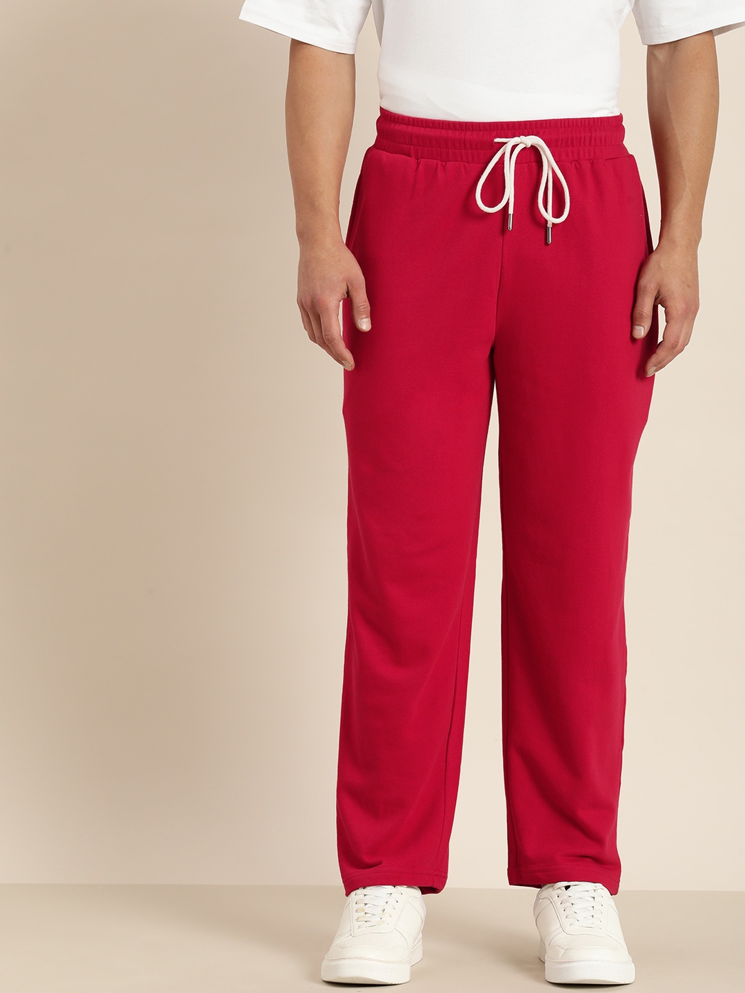 

DILLINGER Men Light Weight Relaxed Baggy Knitted Pants, Red