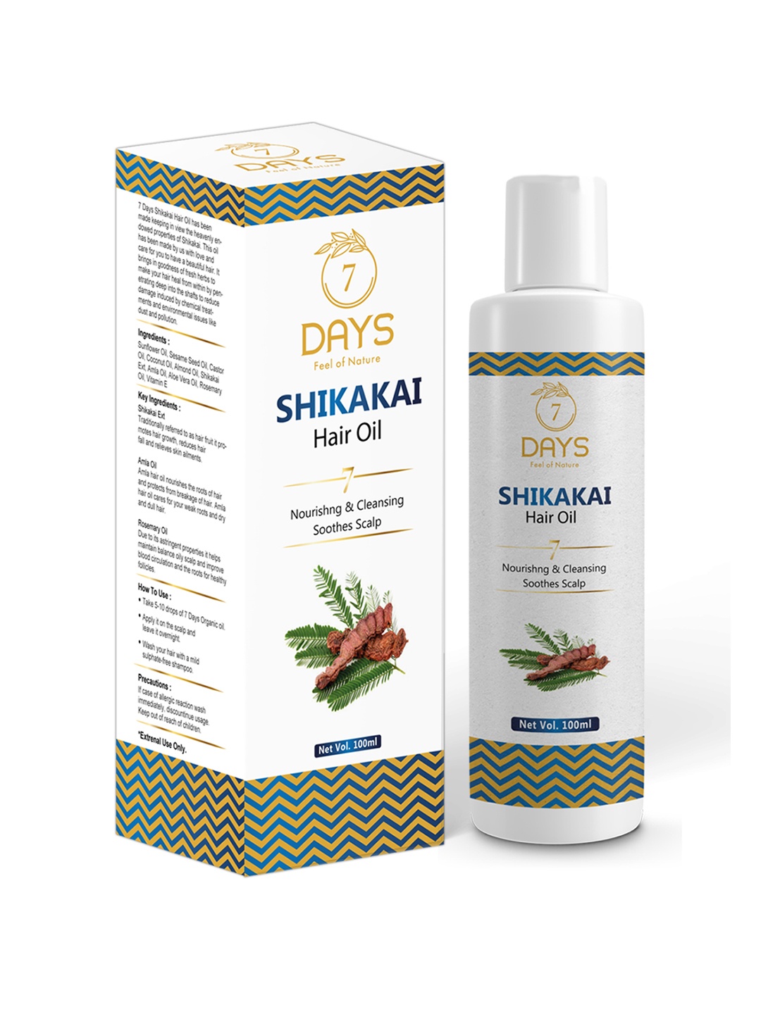 

7 DAYS Shikakai Herbal Hair Oil Growth - 100ml, White