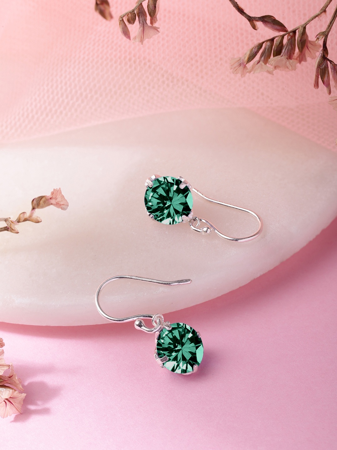 

Zavya 925 Pure Sterling Silver Circular Drop Earrings