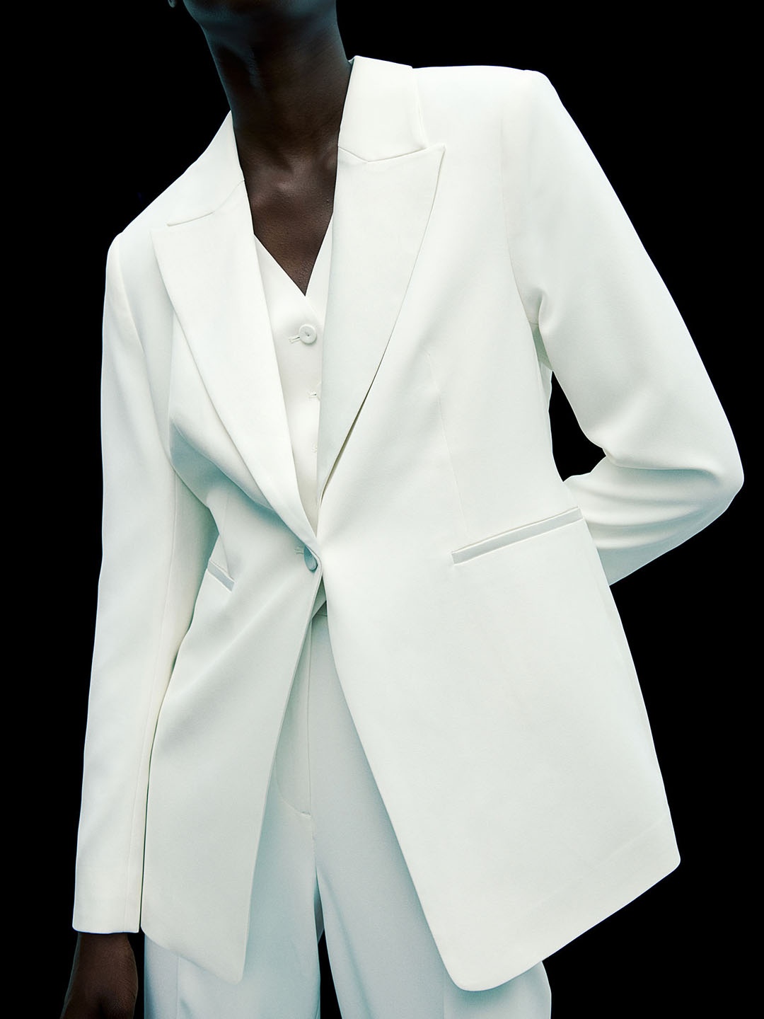 

H&M Fitted Blazer, White