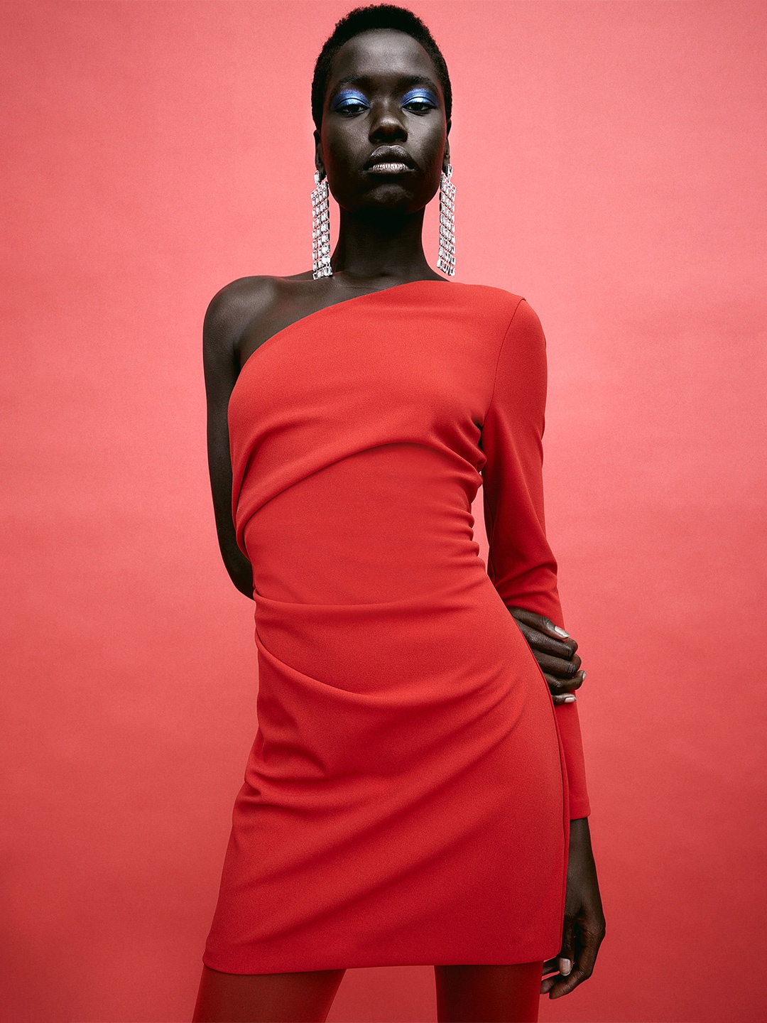 

H&M One-Shoulder Bodycon Dress, Red
