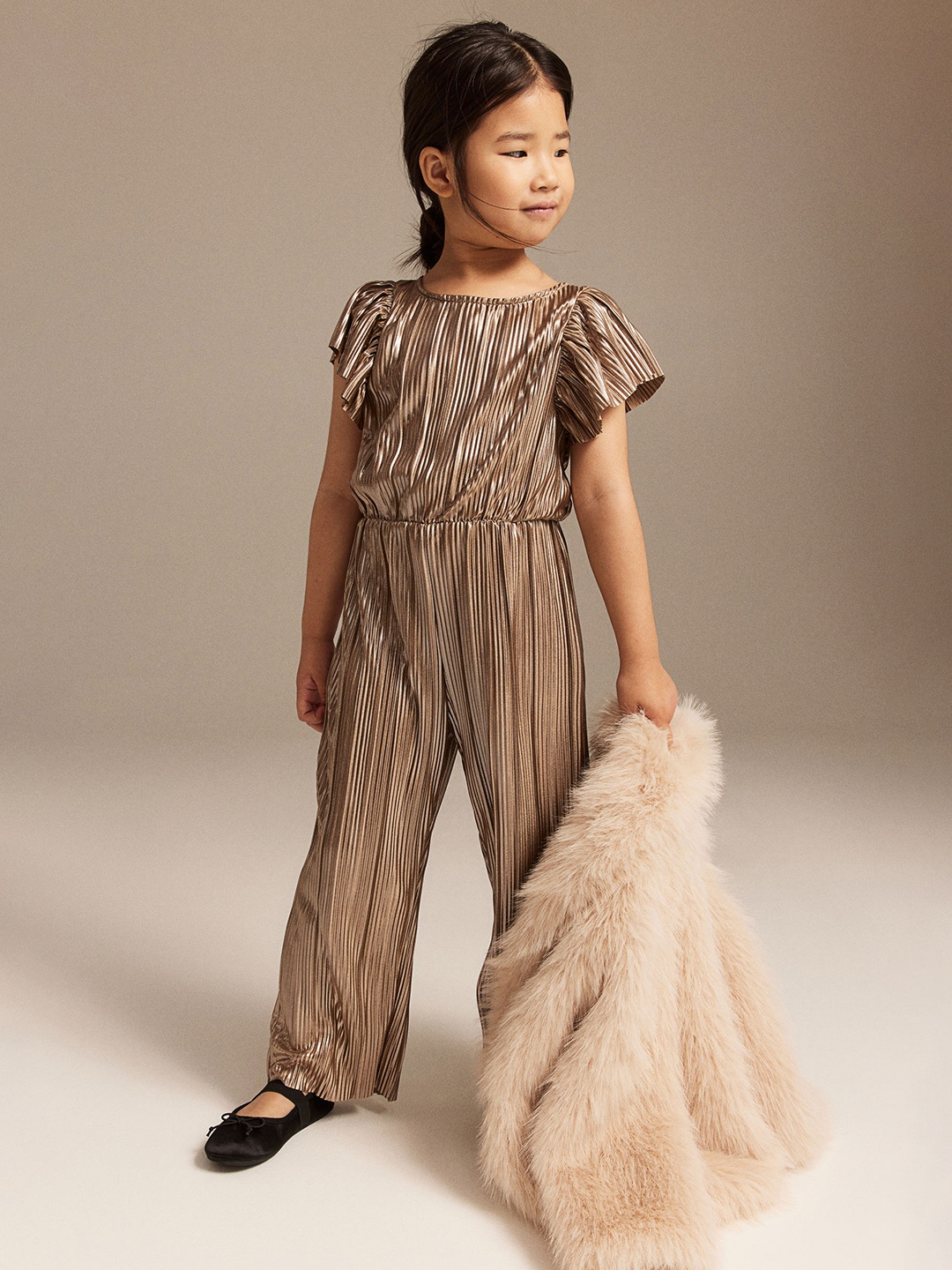 

H&M Shimmering Jumpsuit, Beige