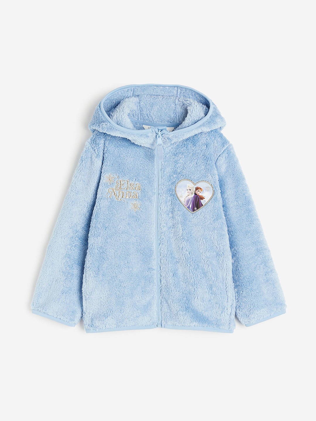 

H&M Girls Pile Zip-Through Hoodie, Blue