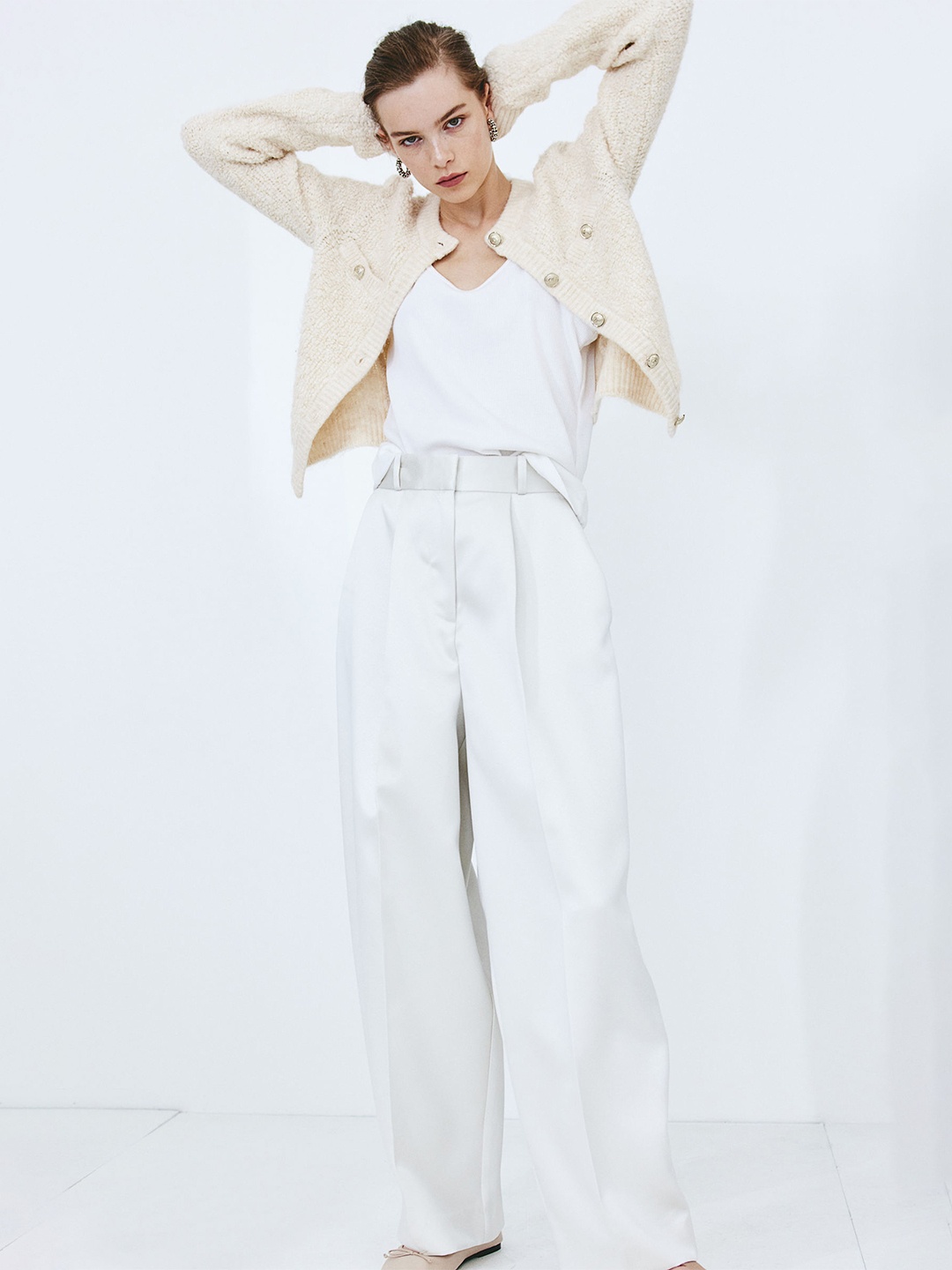 

H&M Boucl Cardigan, White