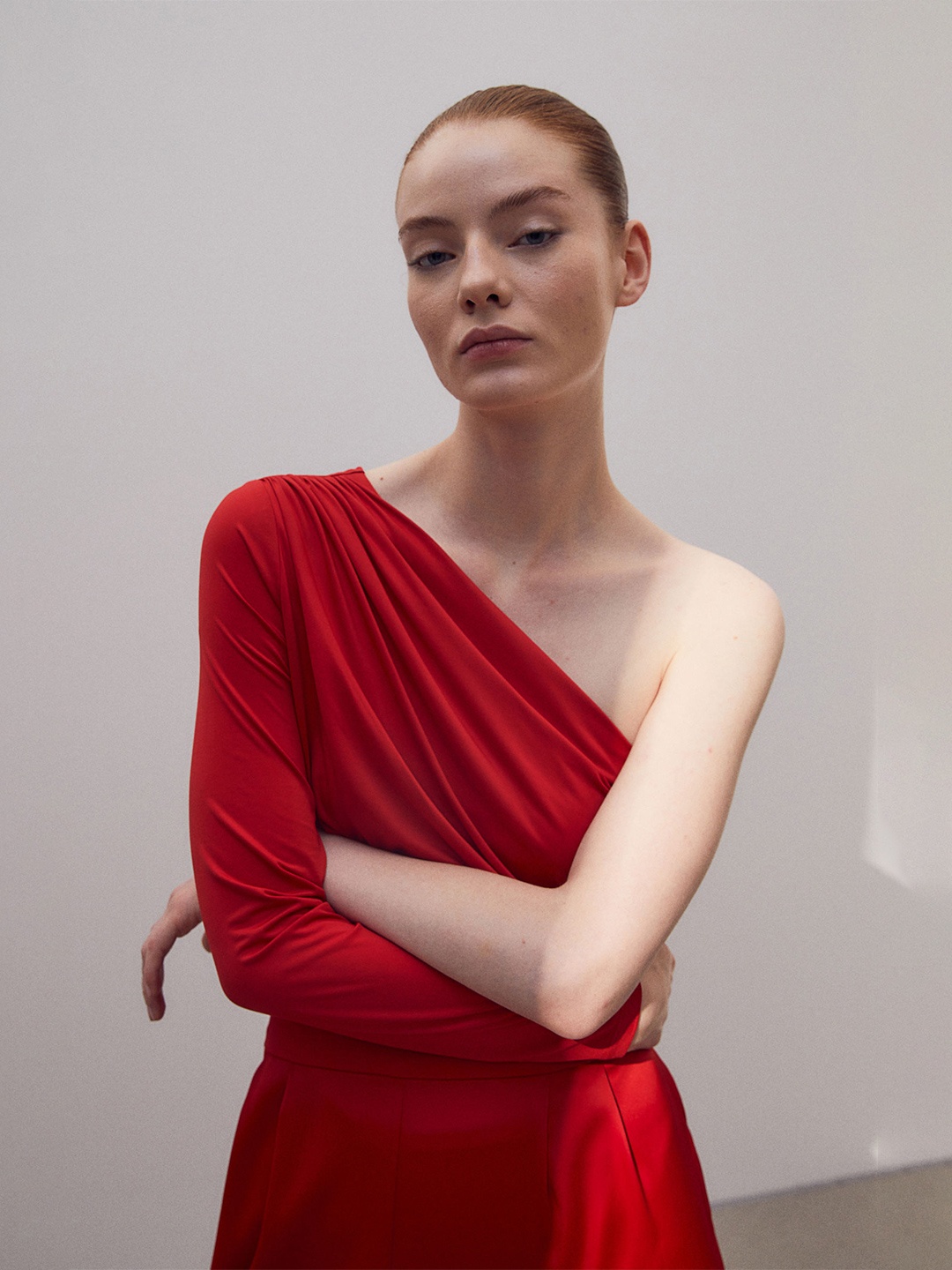 

H&M One-Shoulder Top, Red