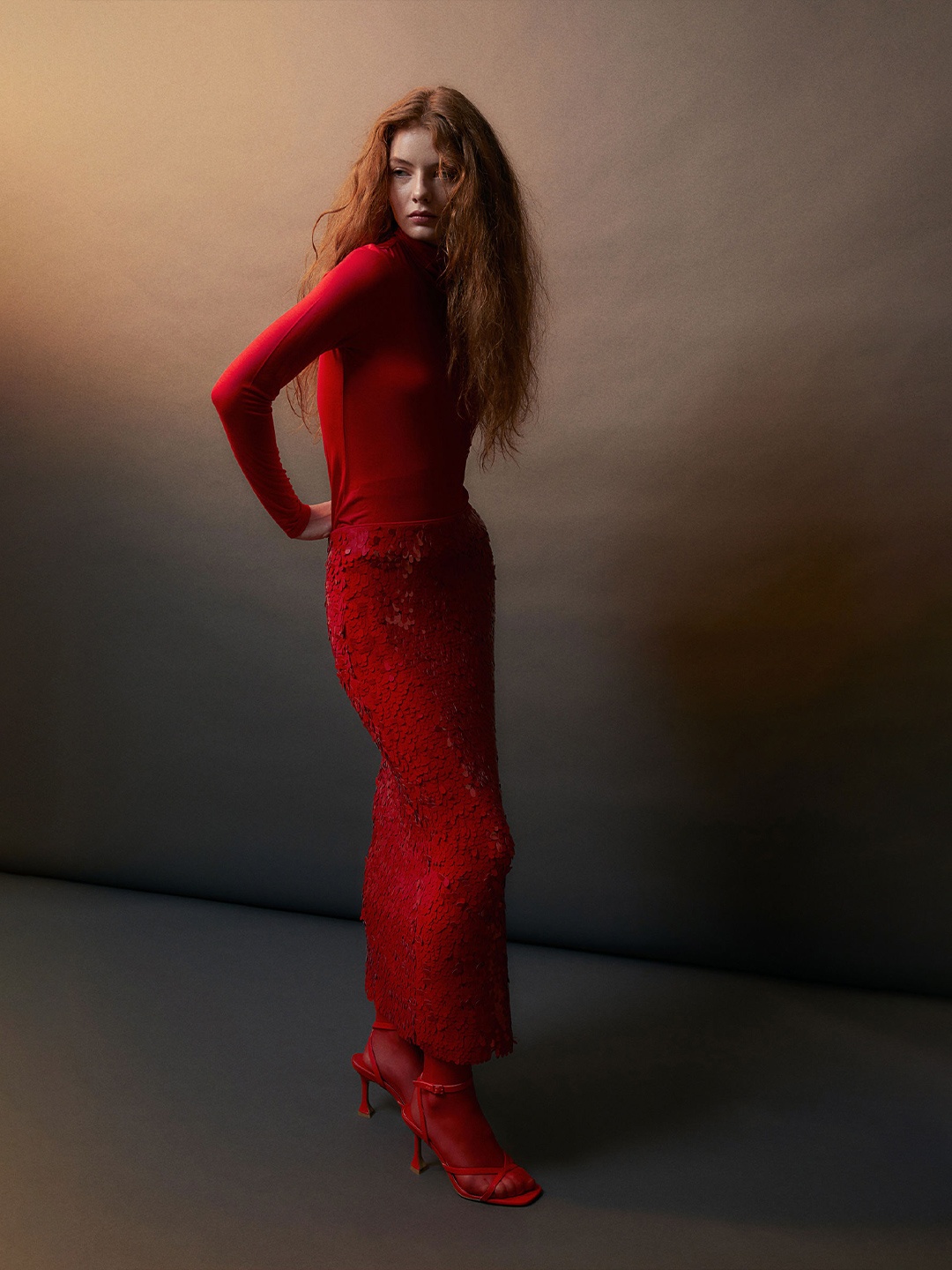 

H&M Polo-Neck Top, Red