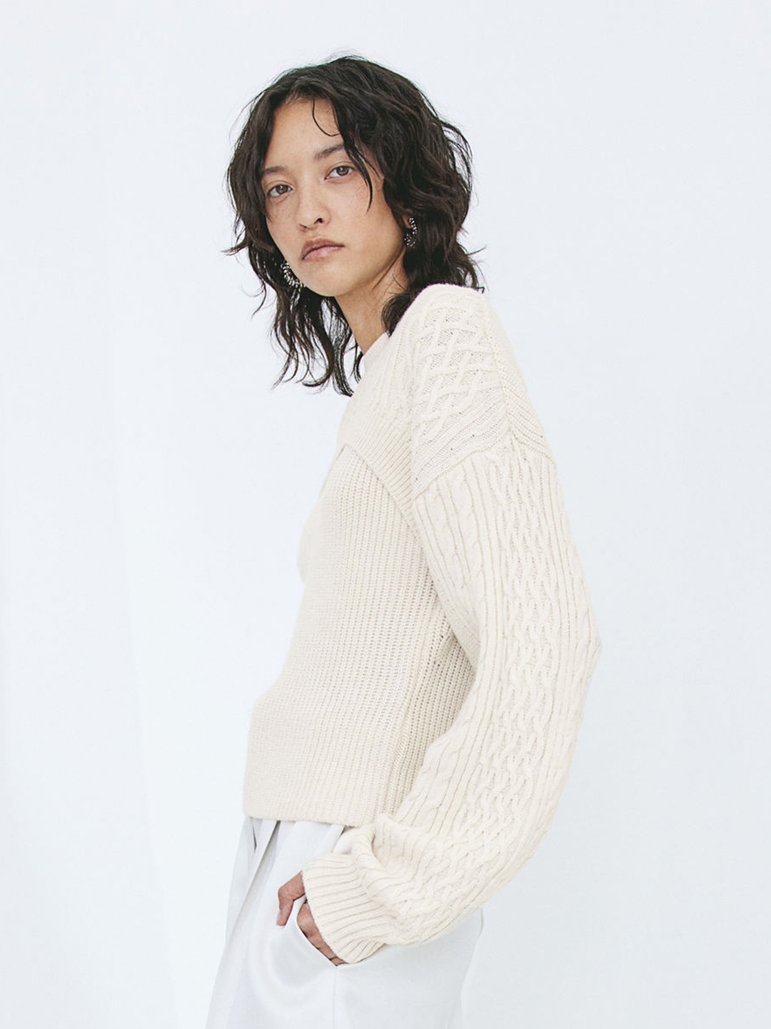

H&M Cut-Out Jumper, Off white
