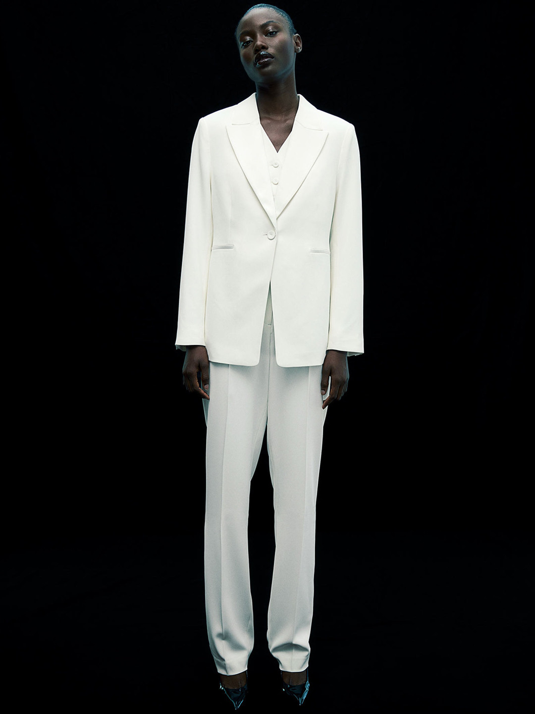 

H&M Women Slim Trousers, White