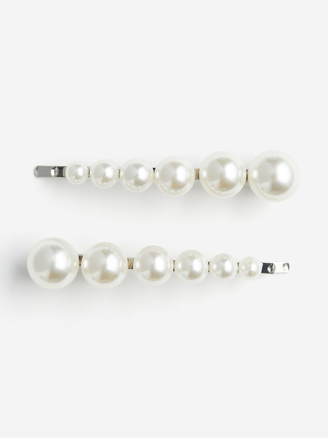 

H&M 2-Pack Beaded Hair Grips, Silver