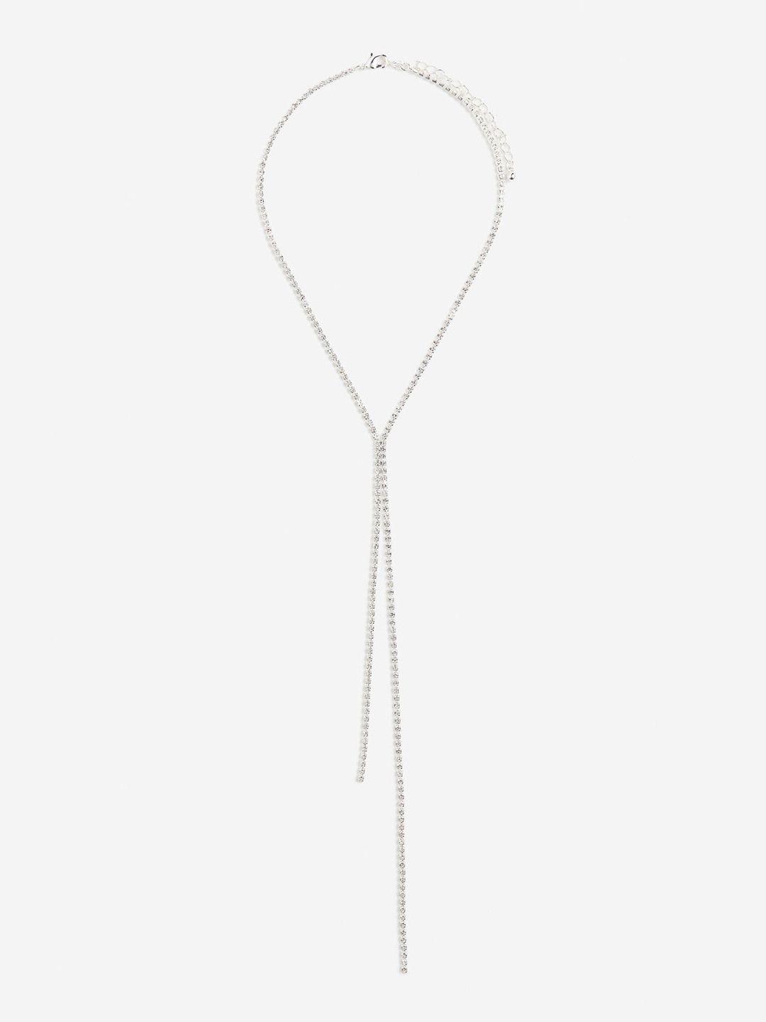 

H&M Rhinestone-Chain Necklace, Silver