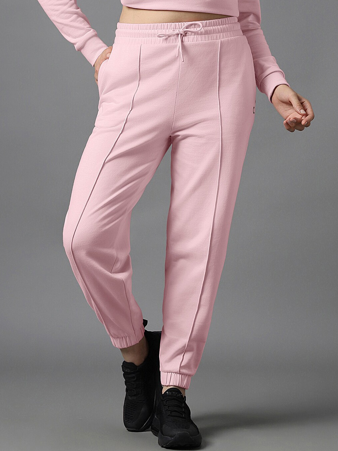 

Amante Women Mid Rise Essential Fleece Joggers, Pink