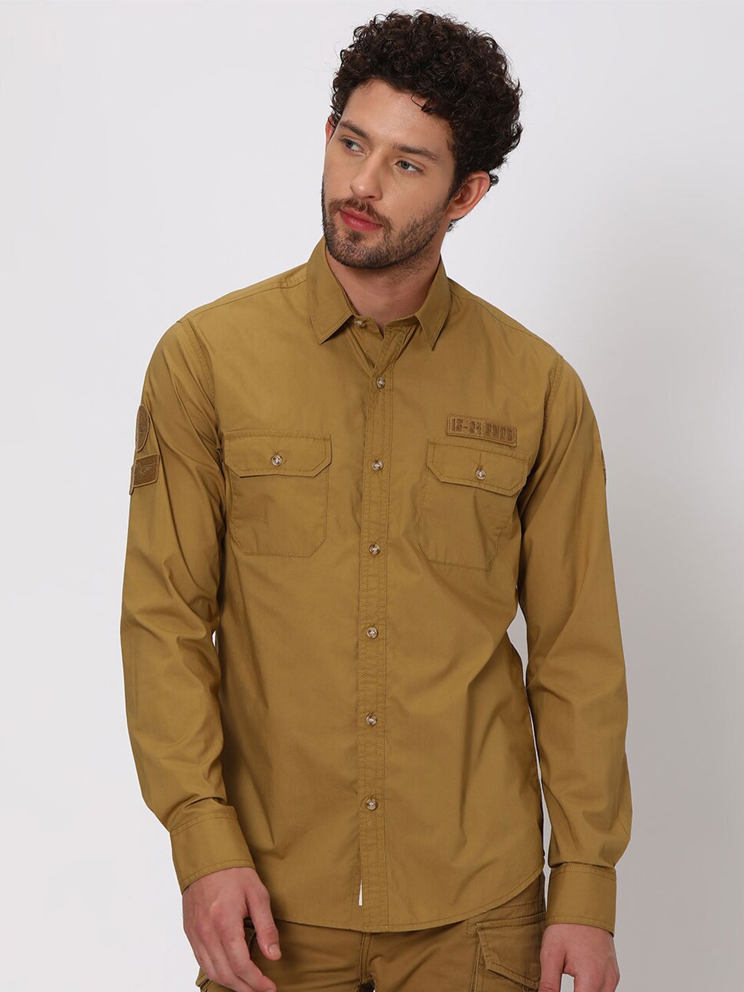 

Mufti Slim Fit Opaque Pure Cotton Casual Shirt, Khaki