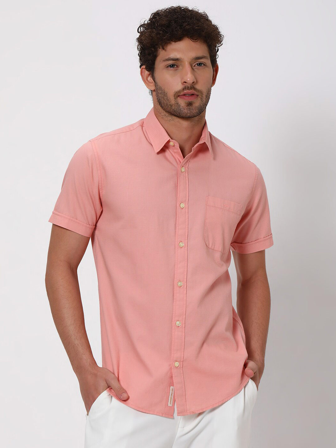 

Mufti Twill Slim Fit Cotton Casual Shirt, Pink