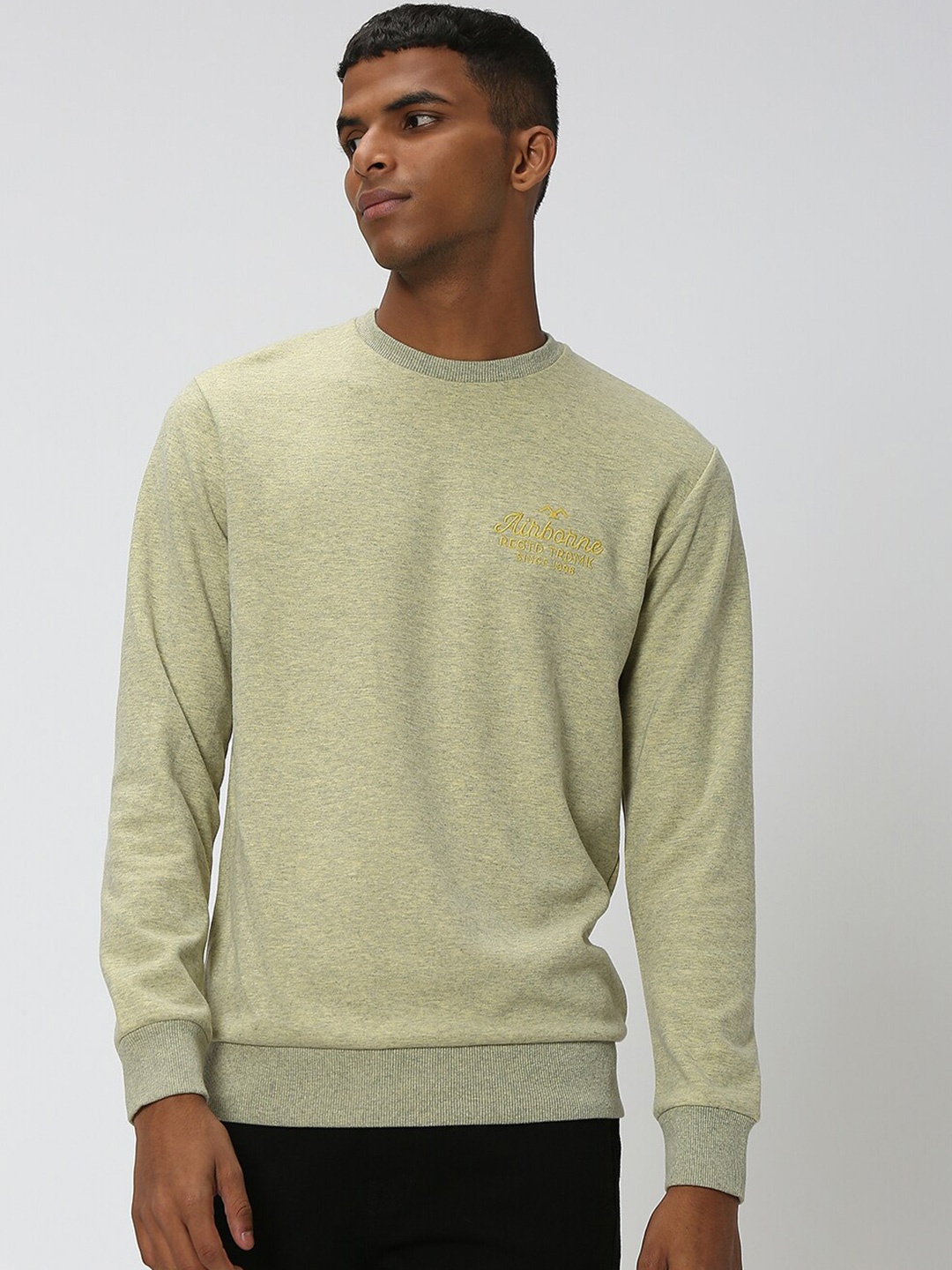 

Mufti Round Neck Pullover Sweatshirt, Yellow