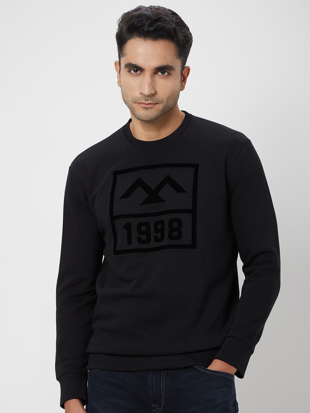 

Mufti Alphanumeric Printed Long Sleeves Sweatshirt, Black